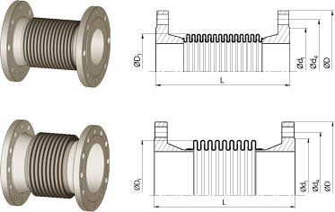 Axial expansion joints<br />with flanges