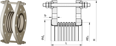 Tied single expansion joint